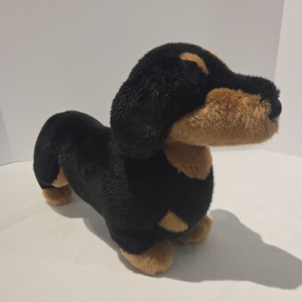 Douglas Stuffed Animal Black and Tan Dachshund Dog 14"